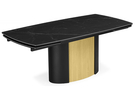 Керамический стол, Бовер 180(220)x90 черный мрамор / черный / дуб натуральный