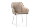 Стул на металлокаркасе, Слэм бежевое / белое