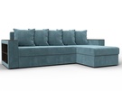 Диван угловой Дубай Лайт угол универсальный, Велюр, SEVEN 113 бирюзовый