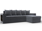Диван угловой Дубай Лайт угол универсальный, Велюр, SEVEN 17 серый