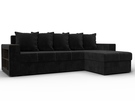 Диван угловой Дубай Лайт угол универсальный, Велюр, SEVEN 35 черный
