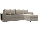Диван угловой Дубай Лайт угол универсальный, Микровельвет, Бежевый