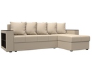 Диван угловой Дубай Лайт угол универсальный, Экокожа, Бежевый