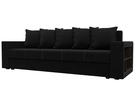 Диван прямой Дубай Лайт, Микровельвет, Черный