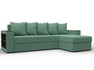 Диван угловой Дубай Лайт угол универсальный, Рогожка, Амур 11 зеленый