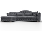 Диван угловой Артис левый угол, Велюр, BRUT 16 темно-серый