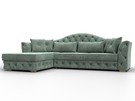 Диван угловой Артис левый угол, Велюр, BRUT 08 зеленый