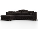 Диван угловой Артис левый угол, Велюр, BRUT 17 коричневый