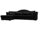 Диван угловой Артис левый угол, Экокожа, GRIFON 18 черный