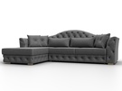 Диван угловой Артис левый угол, Замша, JOLY 13 серый