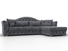 Диван угловой Артис правый угол, Велюр, BRUT 16 темно-серый