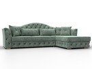 Диван угловой Артис правый угол, Велюр, BRUT 08 зеленый