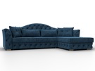 Диван угловой Артис правый угол, Велюр, BRUT 11 синий