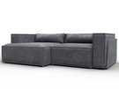 Диван угловой Лига-061 угол левый, Велюр, BRUT 16 темно-серый