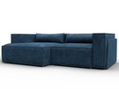 Диван угловой Лига-061 угол левый, Велюр, BRUT 11 синий