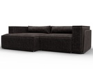 Диван угловой Лига-061 угол левый, Велюр, BRUT 17 коричневый