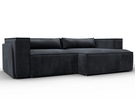 Диван угловой Лига-061 угол правый, Велюр, TOWER 11 темно-серый