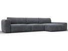 Диван угловой Лига-066 НПБ Лонг угол правый, Велюр, BRUT 16 темно-серый