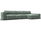 Диван угловой Лига-066 НПБ Лонг угол правый, Велюр, BRUT 08 зеленый