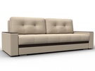 Диван прямой с декором Лига-096 НПБ, Экокожа, Бежевый;Коричневый