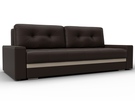 Диван прямой с декором Лига-096 НПБ, Экокожа, Коричневый;Бежевый