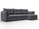 Диван угловой Лига-100 НПБ угол универсальный, Велюр, BRUT 16 темно-серый
