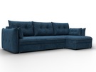Диван угловой Лига-100 НПБ угол универсальный, Велюр, BRUT 11 синий