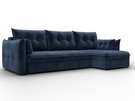 Диван угловой Лига-100 НПБ угол универсальный, Велюр, TOWER 13 синий