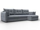 Диван угловой Лига-100 НПБ угол универсальный, Велюр, TOWER 10 серый