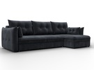 Диван угловой Лига-100 НПБ угол универсальный, Велюр, TOWER 11 темно-серый