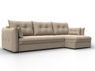 Диван угловой Лига-100 НПБ угол универсальный, Велюр, SEVEN 729 бежевый