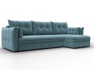 Диван угловой Лига-100 НПБ угол универсальный, Велюр, SEVEN 113 бирюзовый