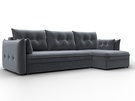 Диван угловой Лига-100 НПБ угол универсальный, Велюр, SEVEN 17 серый