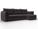 Диван угловой Лига-100 НПБ угол универсальный, Велюр, SEVEN 727 коричневый