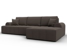 Диван угловой Лига-080 угол правый, Рогожка, Амур 05 коричневый