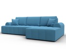 Диван угловой Лига-080 угол правый, Рогожка, Амур 10 голубой