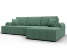 Диван угловой Лига-080 угол правый, Рогожка, Амур 11 зеленый
