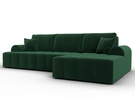 Диван угловой Лига-080 угол правый, Велюр, SEVEN 626 зеленый