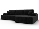 Диван угловой Лига-080 угол правый, Велюр, SEVEN 35 черный