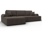 Диван угловой Лига-080 угол левый, Рогожка, Амур 05 коричневый