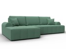 Диван угловой Лига-080 угол левый, Рогожка, Амур 11 зеленый