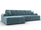 Диван угловой Лига-080 угол левый, Велюр, SEVEN 113 бирюзовый