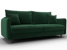 Диван прямой Лига-064 НПБ, Велюр, SEVEN 626 зеленый