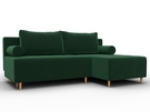 Диван угловой Лига-102 угол универсальный, Велюр, SEVEN 626 зеленый