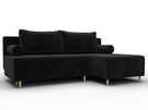 Диван угловой Лига-102 угол универсальный, Велюр, SEVEN 35 черный