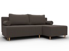Диван угловой Лига-102 угол универсальный, Рогожка, Амур 05 коричневый