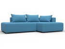 Диван угловой Лига-103 НПБ угол правый, Рогожка, Амур 10 голубой