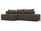 Диван угловой Лига-103 НПБ угол левый, Рогожка, Амур 05 коричневый