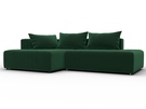 Диван угловой Лига-103 НПБ угол левый, Велюр, SEVEN 626 зеленый