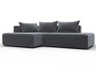 Диван угловой Лига-103 НПБ угол левый, Велюр, SEVEN 17 серый